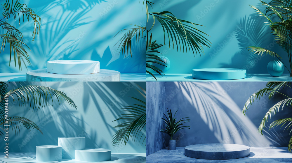 Canvas Prints pool with palm trees