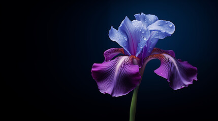 iris flower isolated on black