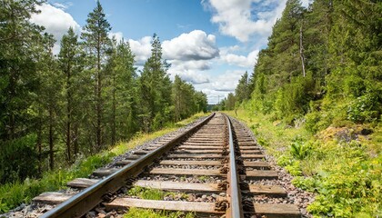 old railroad in swedish forrest