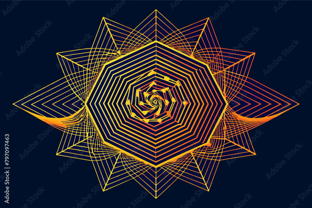 Fototapete flow of lines that morph into a recognizable symbol.