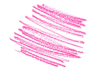 Grunge hand draw, scribble pink square, wax pastel, crayon isolated on white, clipping path