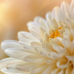 Fototapeta premium Close-up of a White Chrysanthemum in Soft Light
