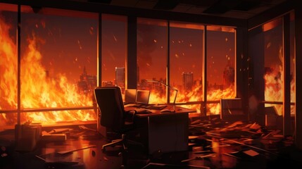 Fire in the office 