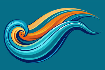 wave formed by flowing lines, symbolizing growth and movement.