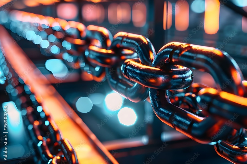 Poster blockchainbased smart contract solution for supply chain businesses. concept blockchain technology, 