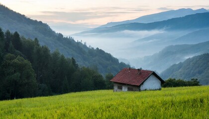 lonely house is located in the misty mountains