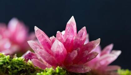 vibrant pink crystal growth