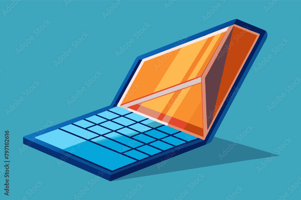 Aufkleber a foldable laptop with a flexible oled display that rolls up for portability.