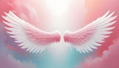 Fototapeta premium Beautiful Angel Wings Backdrop Digital Art Graphic Artwork Photography Background Design