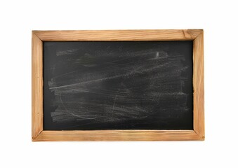 Empty black chalkboard with wooden frame