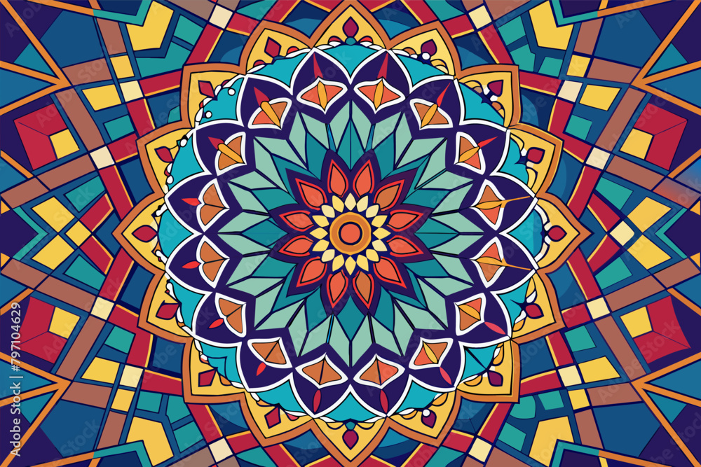 Leinwandbilder geometric patterns inspired by data visualization