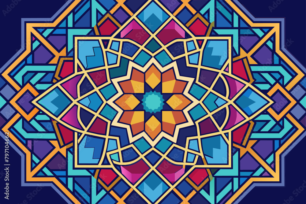 Fototapete Geometric patterns inspired by data visualization