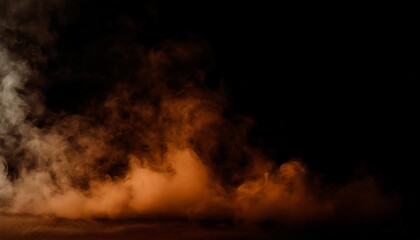colorful smoke on floor isolated black background misty fog effect texture overlays for text or...