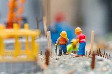 Joyful construction team working at site. Concept Construction Site, Teamwork, Joyful Moments, Hard Hat Crew, Building Progress