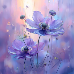 illustration purple flower on purple background