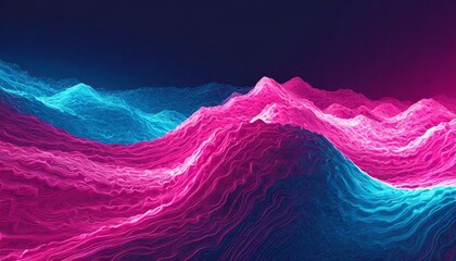 pink and blue 3d waves banner abstract background copy space generated ai