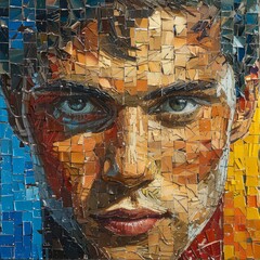 Unity Mosaic: Create a mosaic-style painting featuring athletes from various countries and backgrounds coming together in a harmonious display of unity. Generative AI