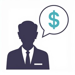 businessman with dollar sign. A financial advisor illustration