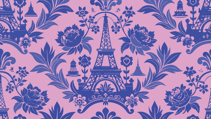 floral french background, floral seamless pattern, illustration 