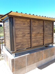 Wenge Colored Varnished Wooden Structure