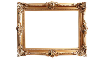 A gold-colored antique frame with a transparent background is perfect for holding photos of grandparents or childhood memories.