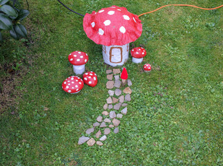little mushroom house in the garden