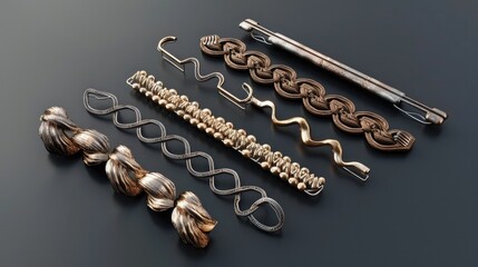 D Rendered Hair Clips A Modern Take on Classic Accessories - obrazy, fototapety, plakaty