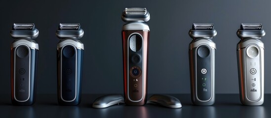 Innovative Design A Sleek D Rendering of Modern Electric Shavers - obrazy, fototapety, plakaty