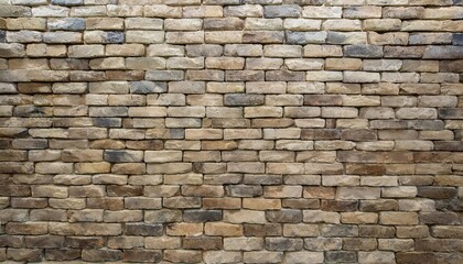 Fototapeta premium photo realistic generic empty interior design with a light brown stone brick wall is appropriate for use as a virtual backdrop and in video conferences