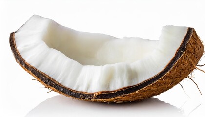 coconut pieces isolated on white background cut out