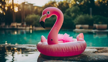 cute inflatable pink flamingo toy