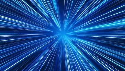Fototapeta premium Abstract blue light rays speed motion background