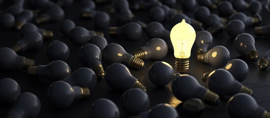 intelligence concept. Light Bulb that lights up