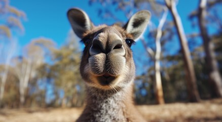 Obraz premium Close-up of a Kangaroo in a Natural Setting