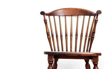 Classic Windsor chair isolated on solid white background.