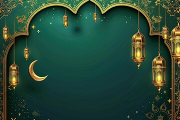 Illustration design Eid Mubarak accessories chandelier accessory.