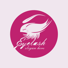 Eyelash logo design simple concept Premium Vector