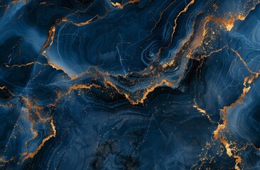 Naklejka premium Luxurious blue and gold marble texture