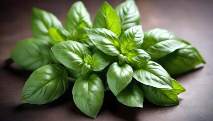 Obraz premium Basil Illustration Digital Painting Isolated Background Graphic Vegan Healthy Food Design