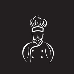 Chef in cartoon, doodle style . Image for t-shirt, web, mobile apps and ui. Isolated 2d vector illustration in logo, icon, sketch style, Eps 10, black and white. AI Generative