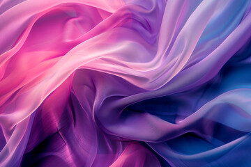 Fototapeta premium Drapery colored silk fabric luxury background. Wavy abstract satin cloth texture pattern. Smooth shiny drape material curtain.