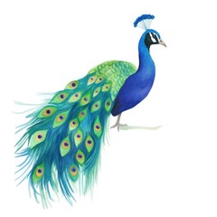Fototapeta premium Peacock animal bird white background.