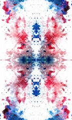 A seamless pattern with a symmetrical composition on a colorful abstract background in the style of a hyperrealistic watercolor illustration with high resolution and a white background
