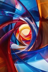 blue red gold geometric elegant and modern artwork featuring abstract