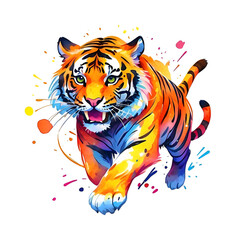 Tiger Watercolor  Illustration Painting
