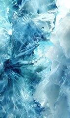 Aqua blue abstract background with layers of translucent textures and overlapping shapes, creating a sense of depth and movement