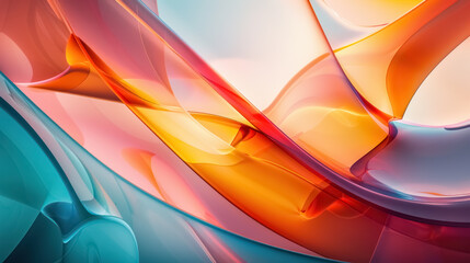 warm and cool fluid color waves, abstract 3d background for dynamic design and wallpaper