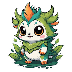 little forest monster mascot for t-shirt