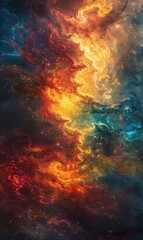 cosmic abstract background art with swirling galaxies and cosmic dust, evoking a sense of wonder and awe at the vastness of the universe