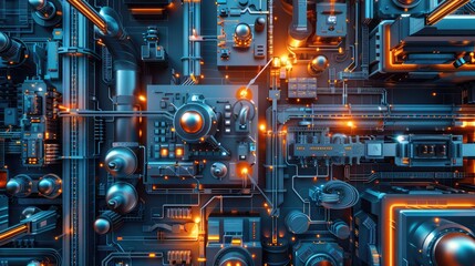 Aerial view of a smart factory equipped with IoT devices and automated systems, exemplifying the digitization of manufacturing processes.